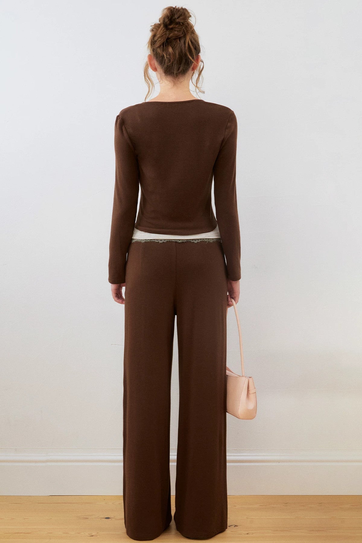 Lace Tie-Up Top and Pants Set-Up