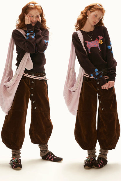 Puppy Jacquard Sweater