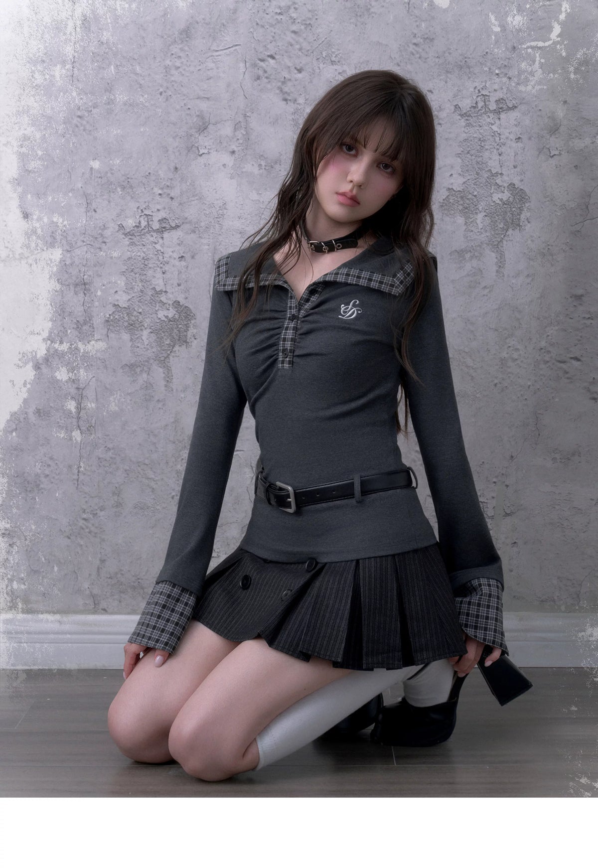 Collar Matte Silver Belt
