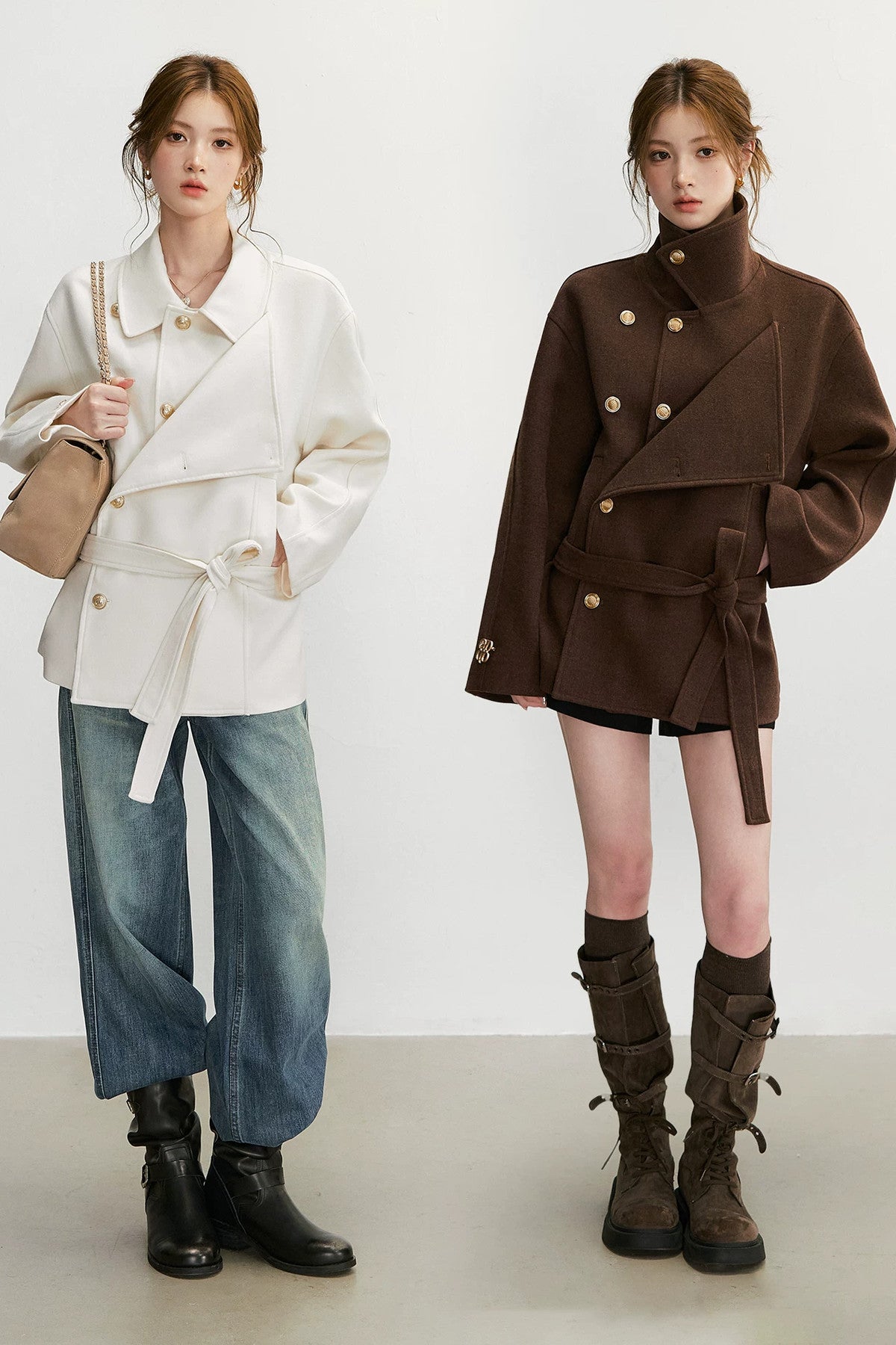 Double-Breasted Wool Blend Jacket