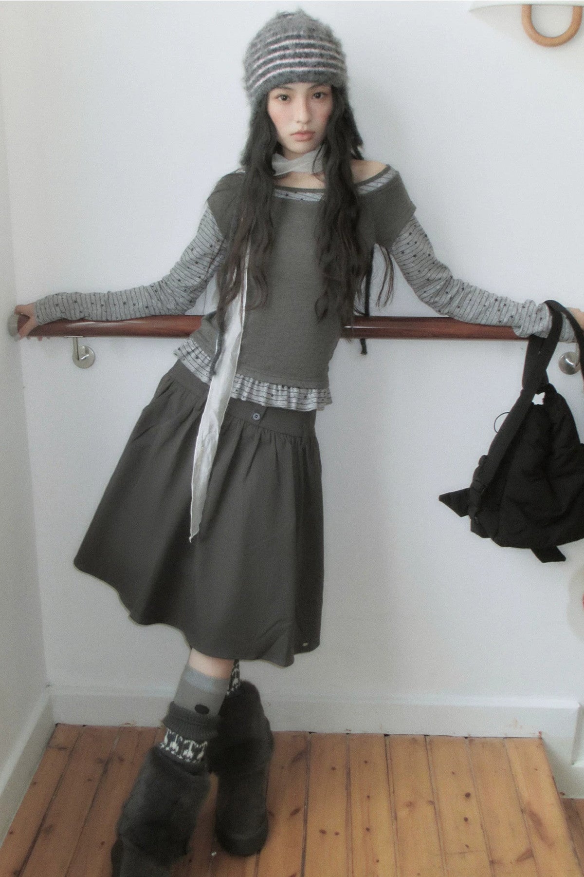 Star Stripe Layered-Look Top and Skirt Set-Up