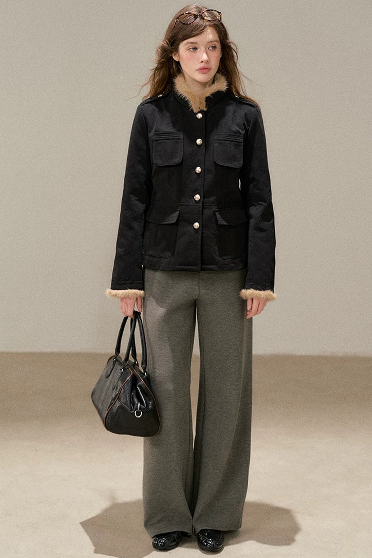 High-Waisted Wide-Leg Knit Pants