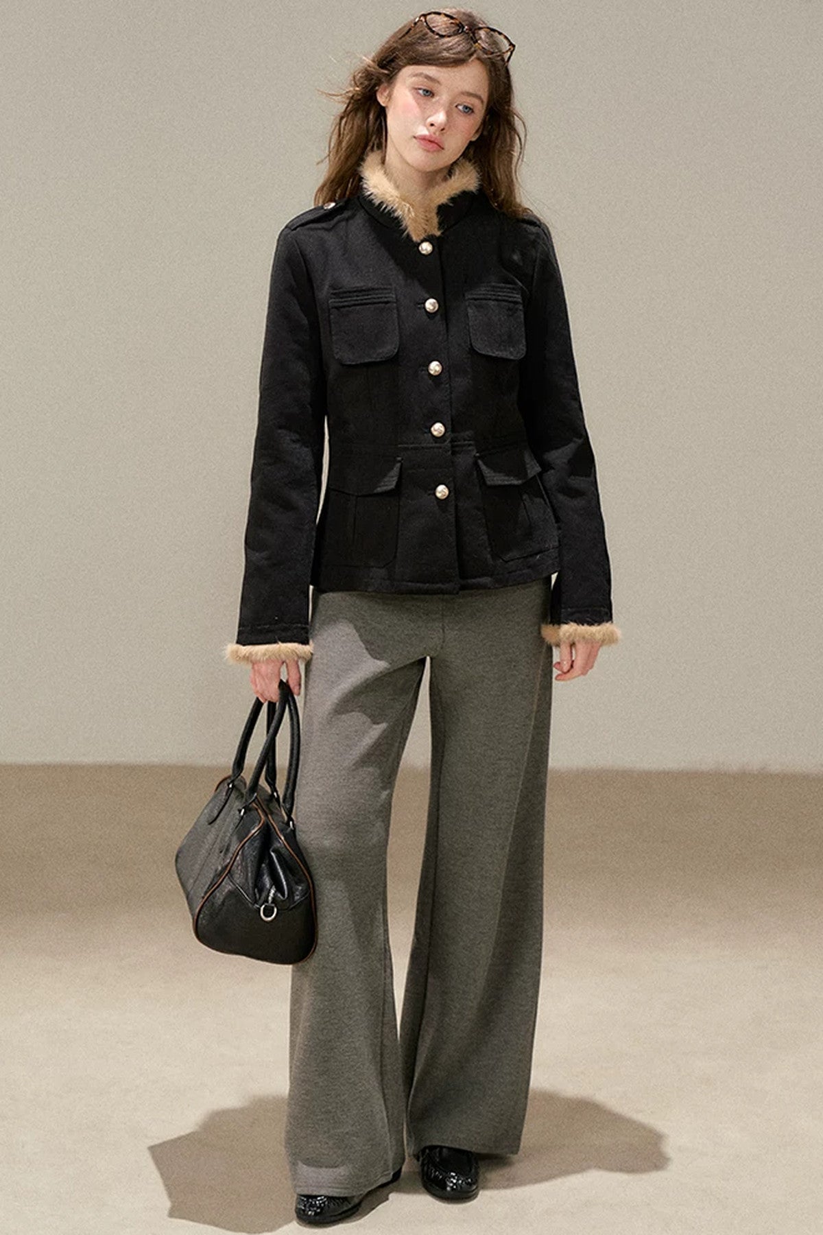 High-Waisted Wide-Leg Knit Pants
