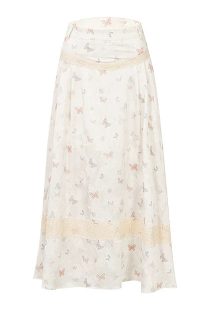 Butterfly Embroidered Cami, Mamian Skirt and Top Set-Up