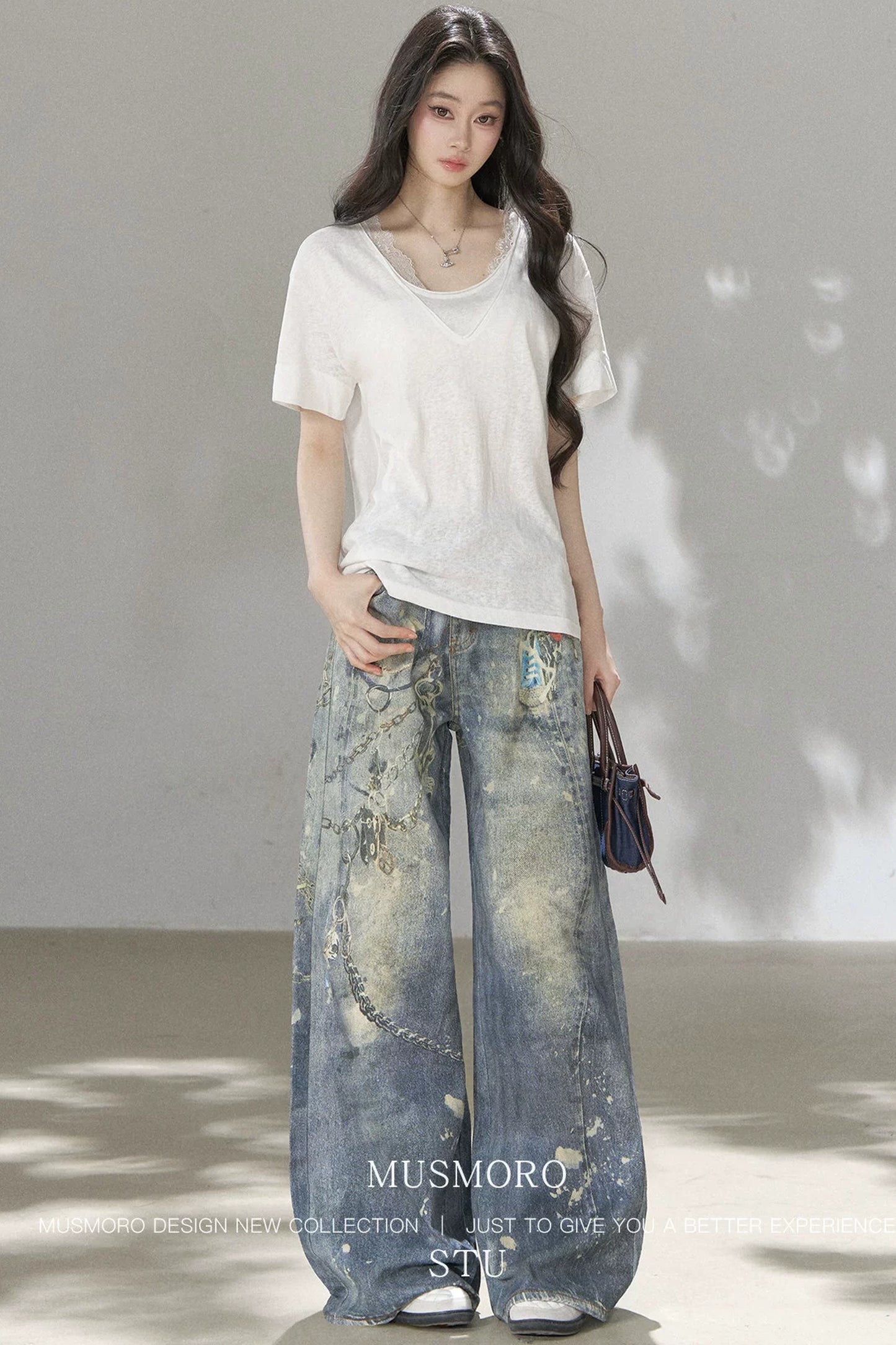 Punk Chain High-Waisted Jeans
