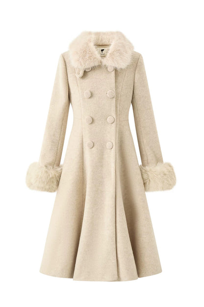 Oatmeal Camel Hepburn Style Long Coat