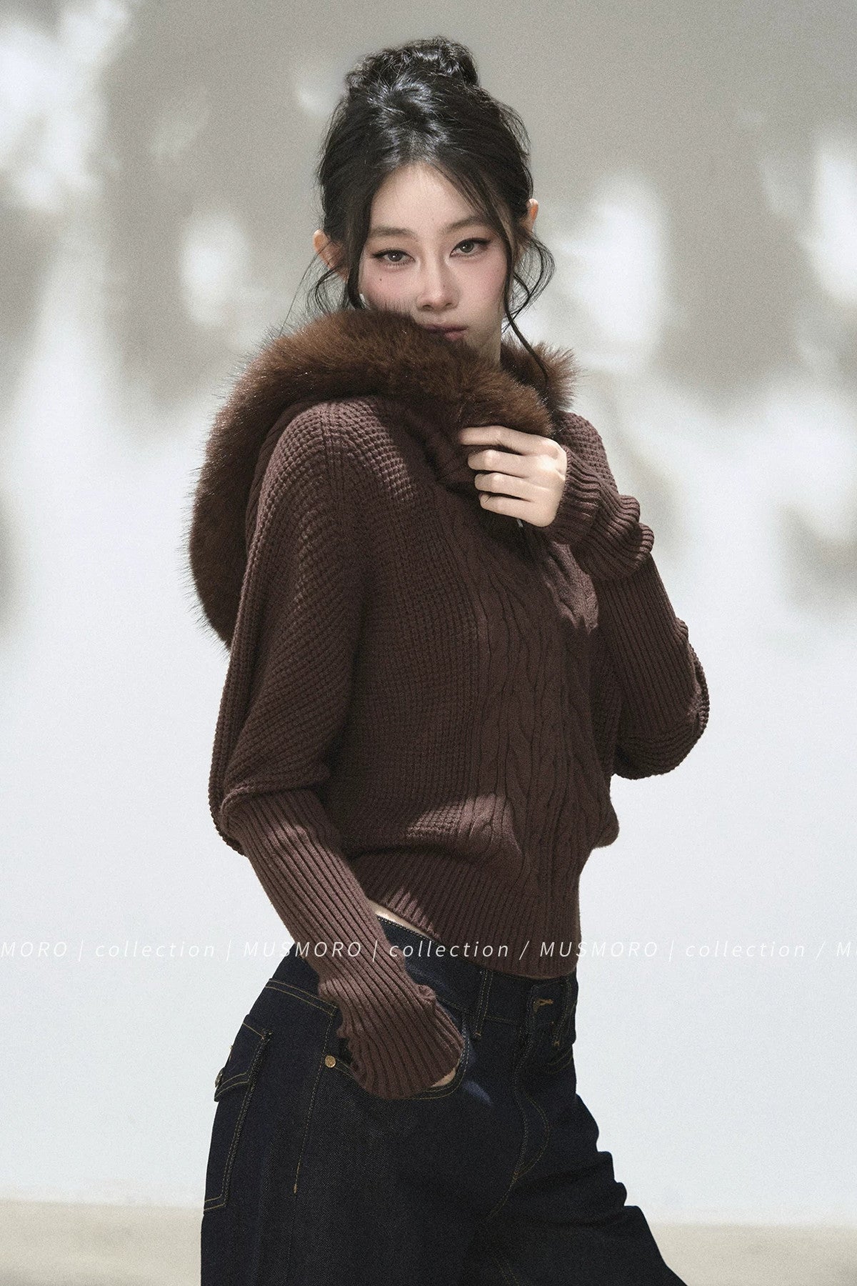 3D Twist Knit Hooded Cardigan