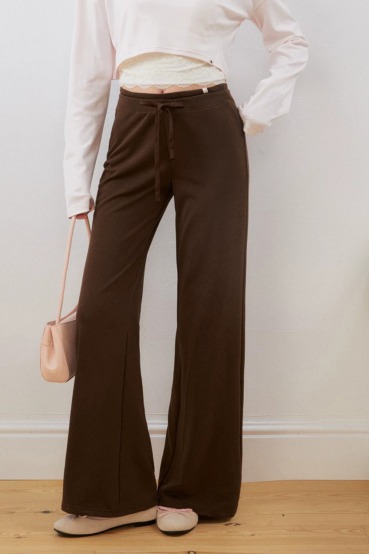 Asymmetrical Cropped Sweatshirt and Waistband Sweatpants Set-Up