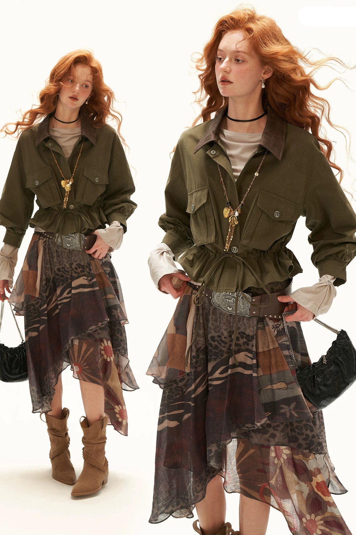 Textured Snowflake Velvet Leather Collar Jacket