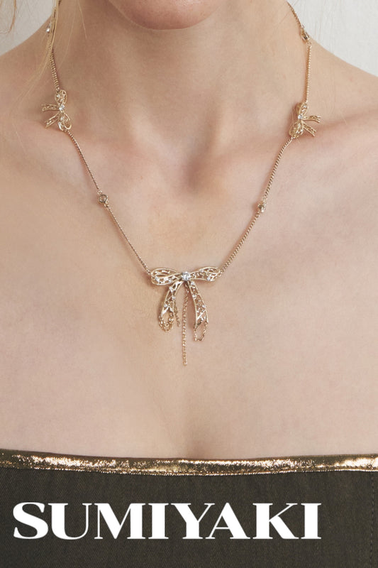 Lace Bow Clavicle Necklace