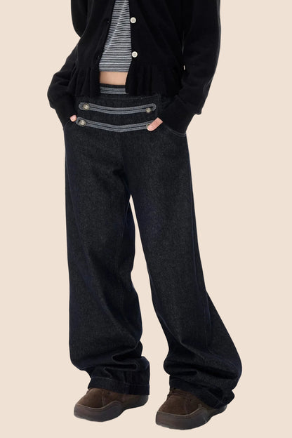 Straight Leg Denim Jeans