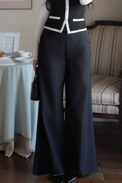 Pantalones de pierna ancha de talle alto