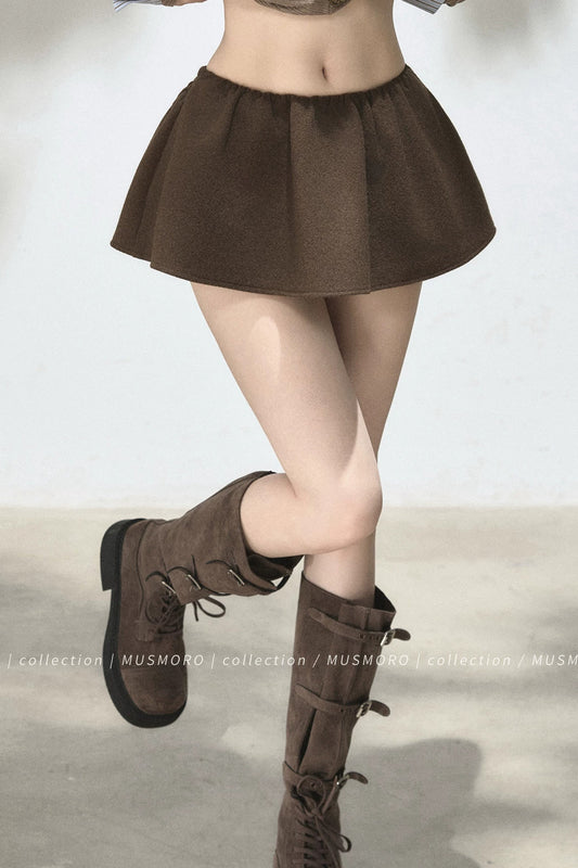 Elastic Waist A-Line Skirt