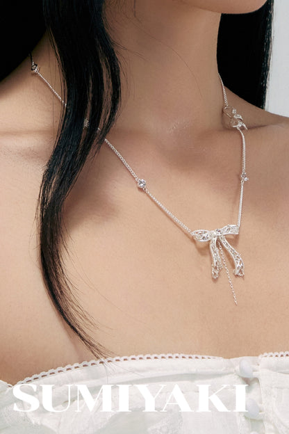 Lace Bow Clavicle Necklace