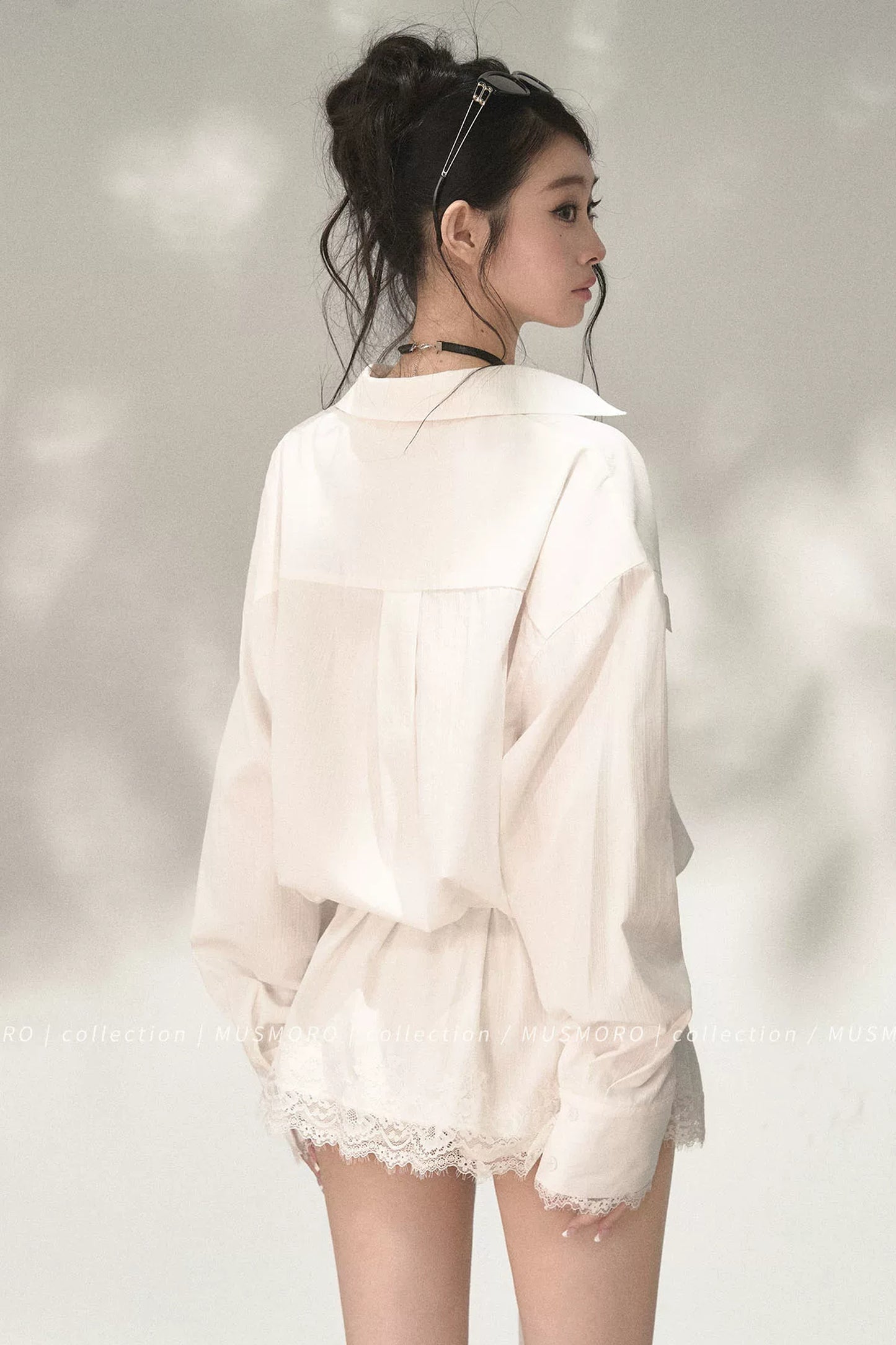 Eyelash Lace Shirt Dress