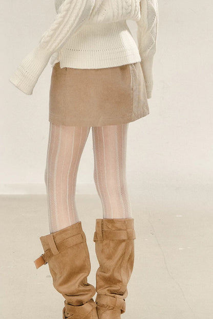A-Line Corduroy Skirt and Top Set