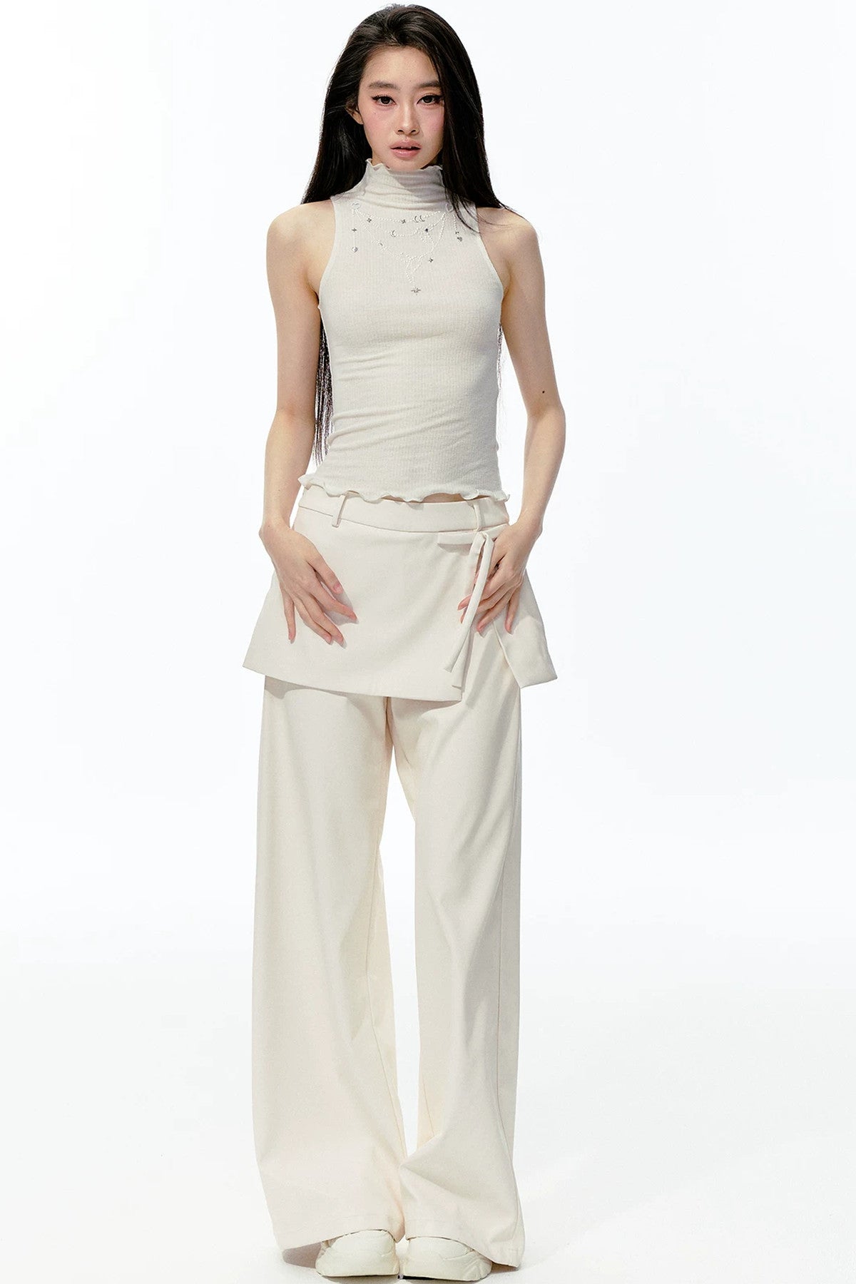 Matte Soft Faux Leather Bow Pants