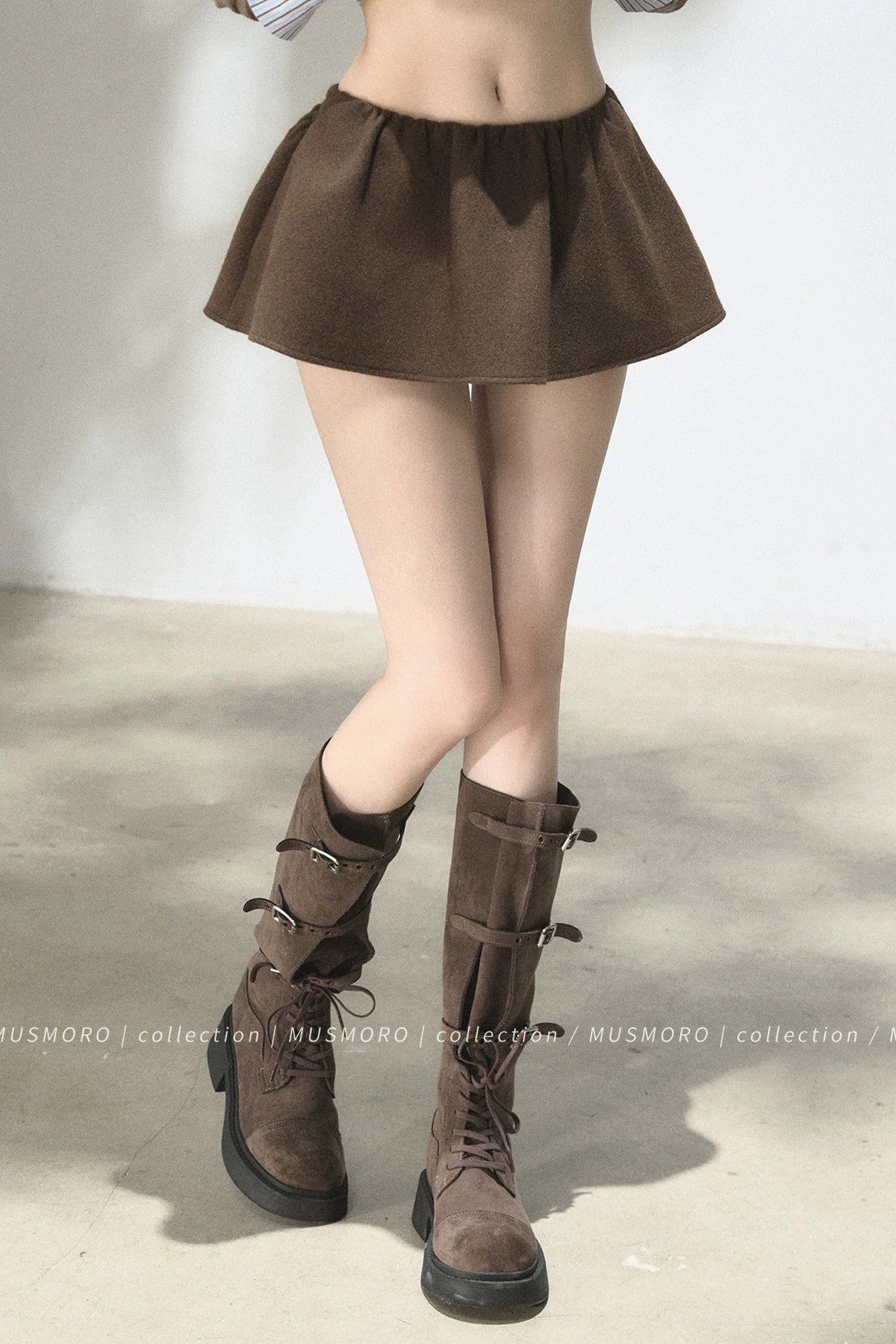 Elastic Waist A-Line Skirt