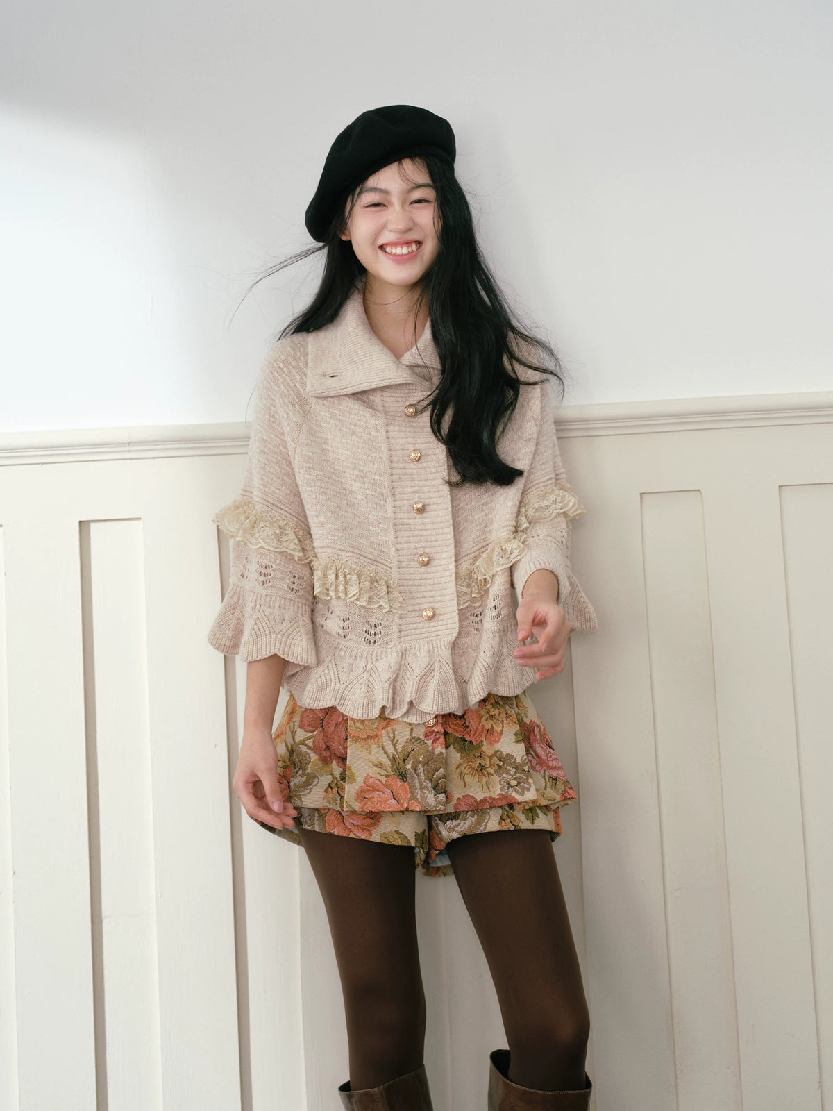 High-Waisted Floral Print Skirt
