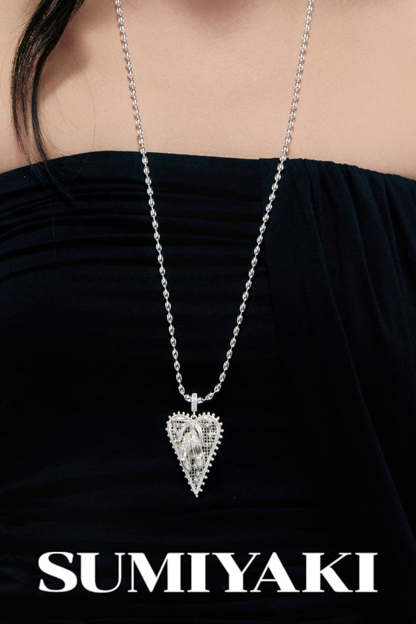 Lace Bowknot Heart Necklace