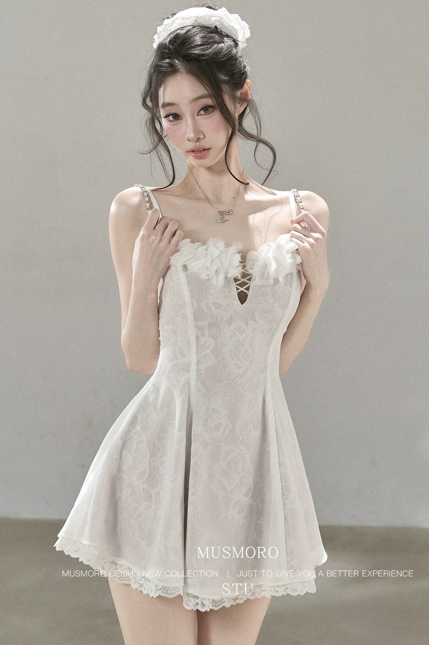 Lace Mesh Floral Dress