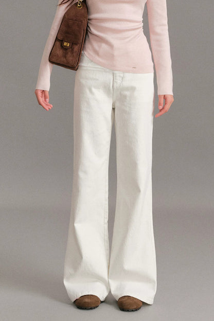 Mid-Rise Flared Flap Pocket Jeans