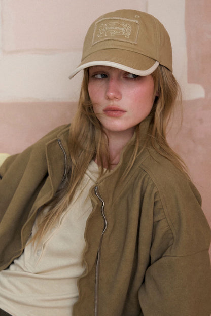 Color-Blocked Embroidered Baseball Cap