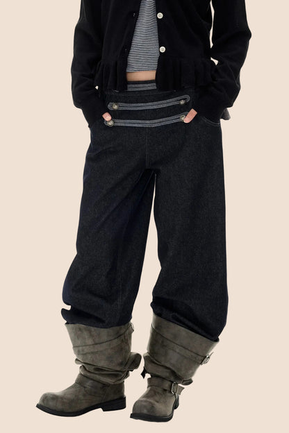 Straight Leg Denim Jeans
