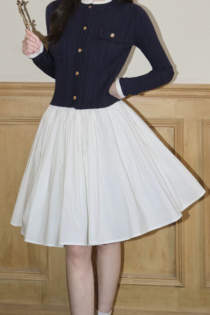 Pleated A-Line Midi Skirt