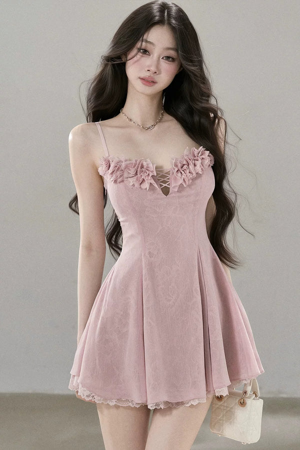 Lace Mesh Floral Dress
