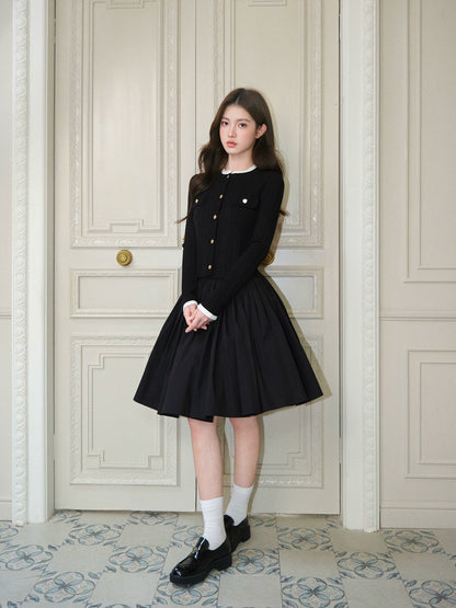 Pleated A-Line Midi Skirt