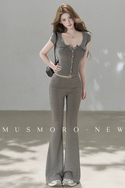 Knit Flared Enhancing Pants