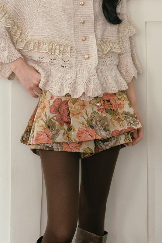 High-Waisted Floral Print Skirt