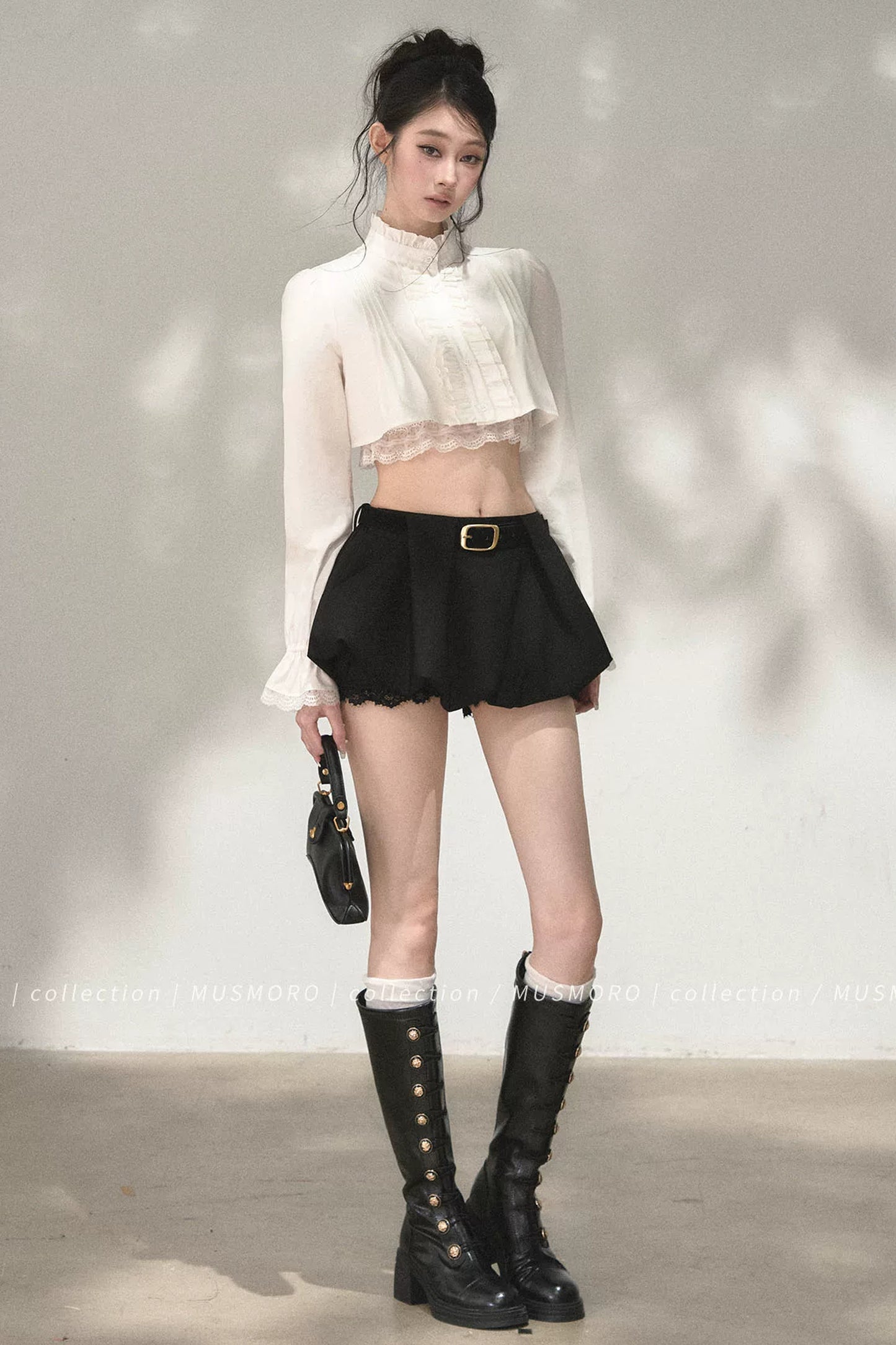 Accordion Pleated Court Blouse