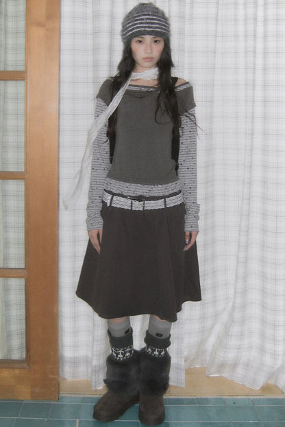 Star Stripe Layered-Look Top and Skirt Set-Up