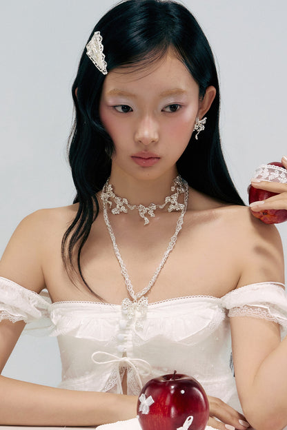 Lace Hollow Bowknot Clavicle Chain