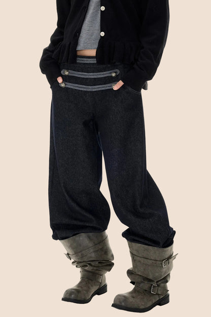 Straight Leg Denim Jeans