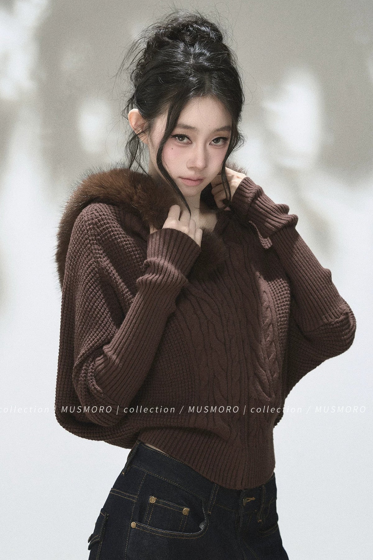 3D Twist Knit Hooded Cardigan