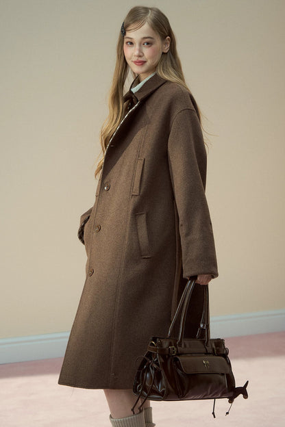 Brown Waxed Leather Shoulder Crossbody Tote Bag