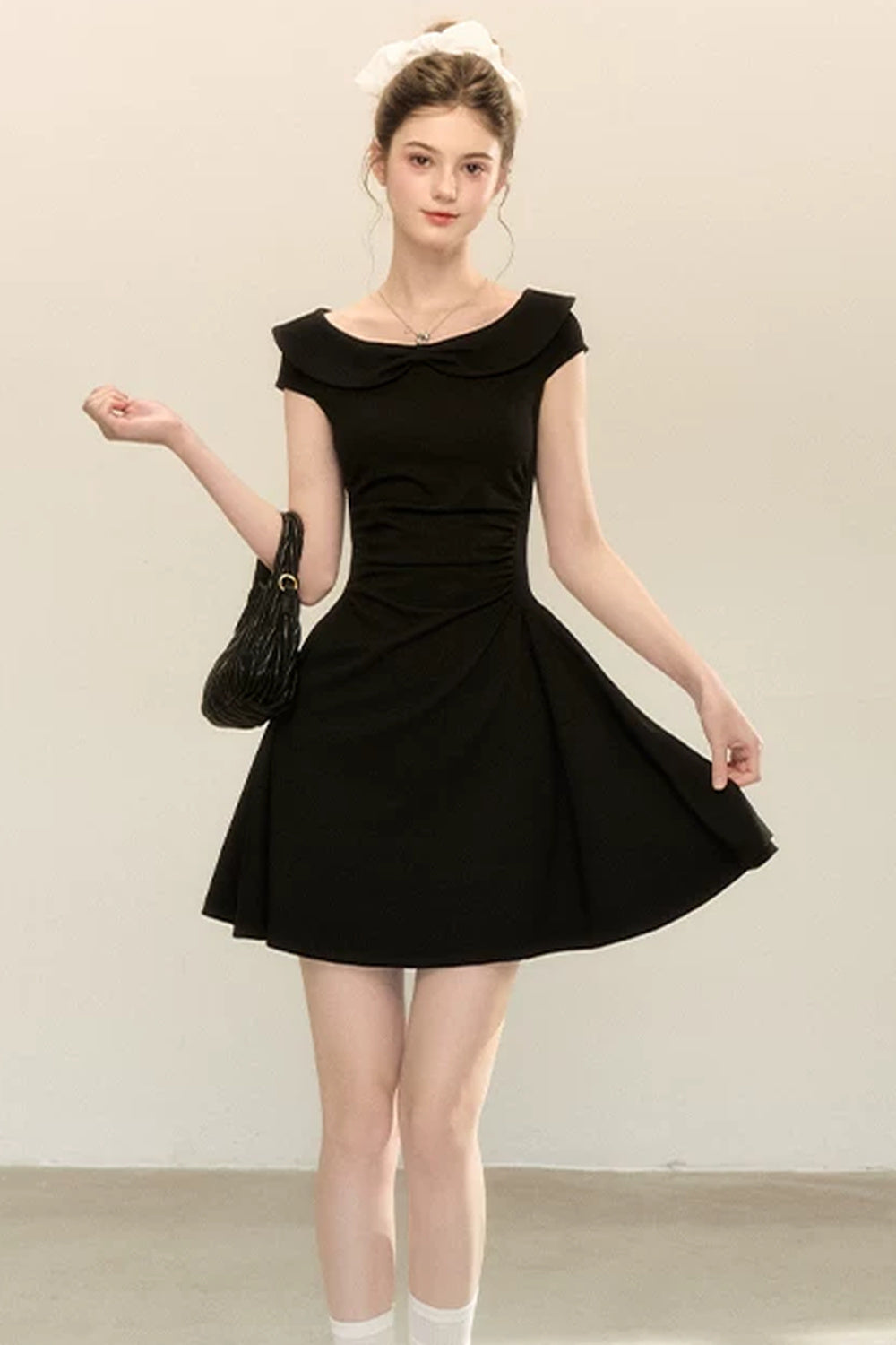 Air Layer Doll Collar Pleated Puffy Dress