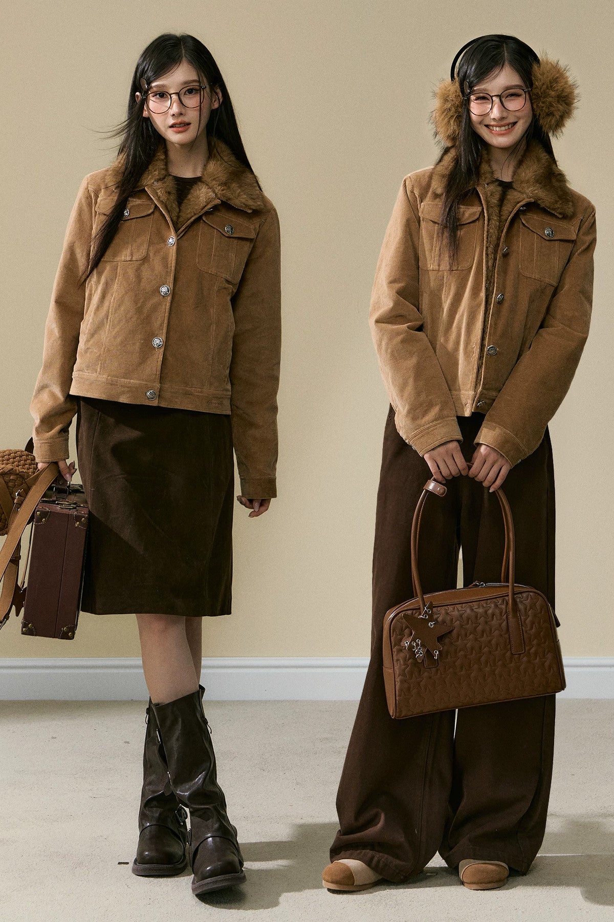 Brown Corduroy Jacket and Pants Set-Up