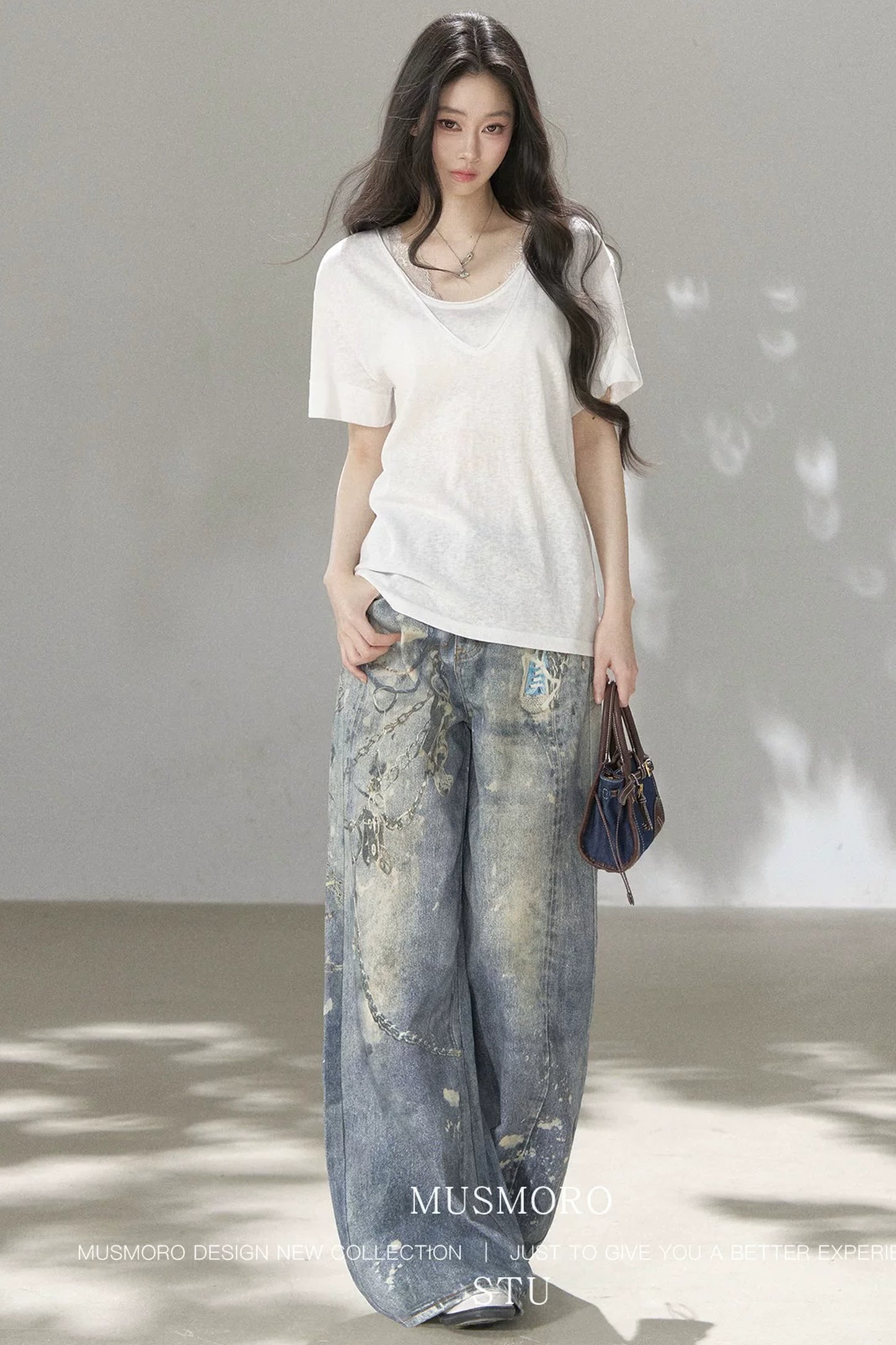 Punk Chain High-Waisted Jeans