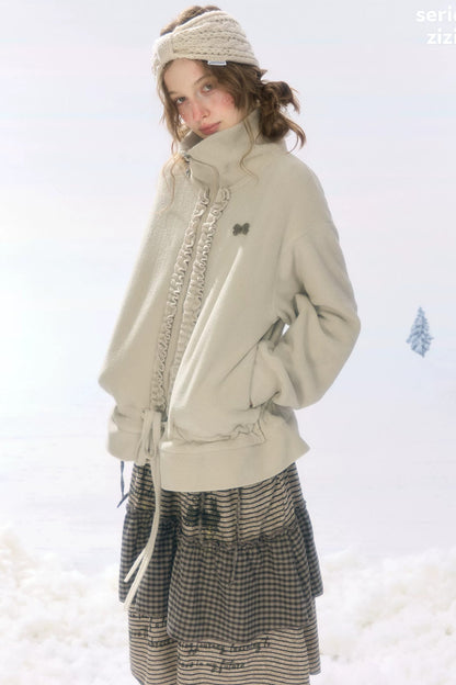 Gray Apricot Polar Fleece Jacket