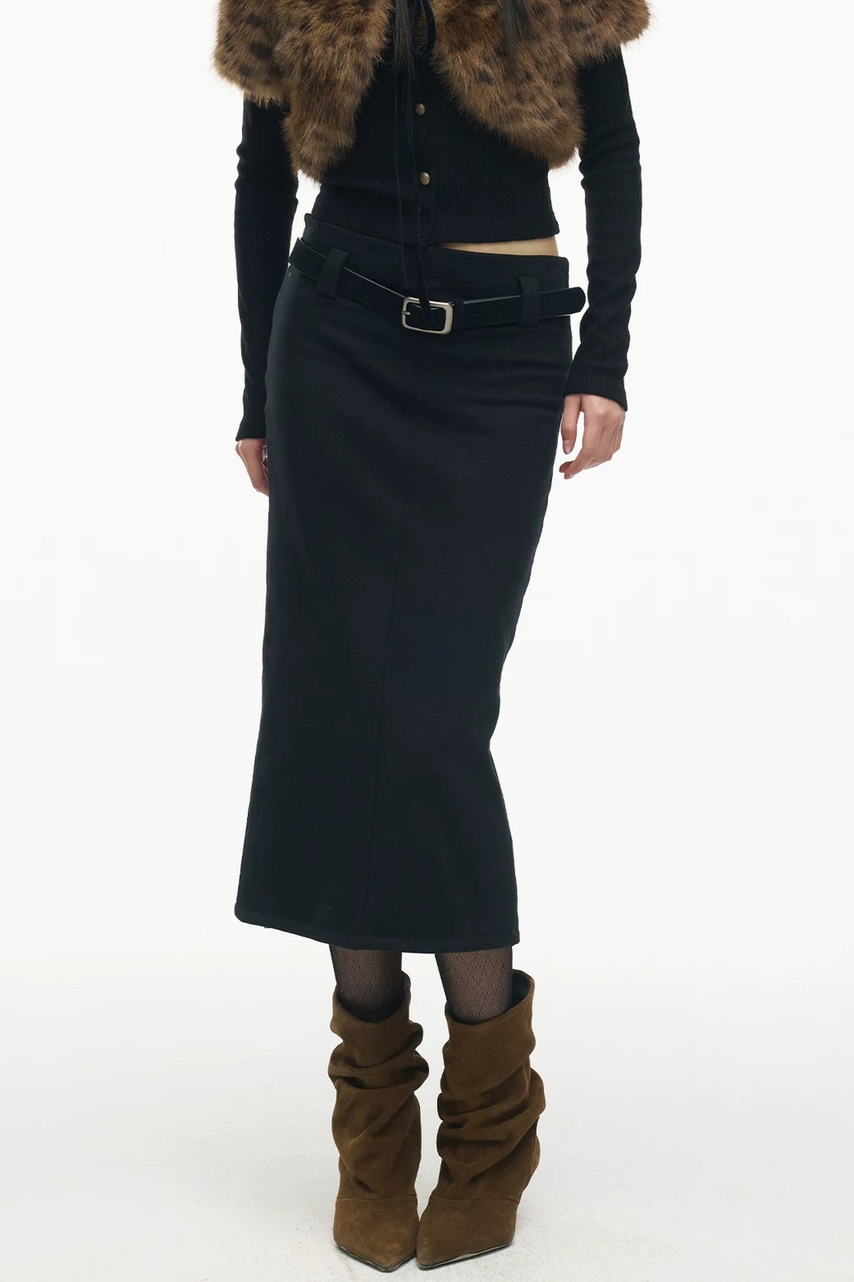 Knitted Sweatshirt Fabric Straight Skirt