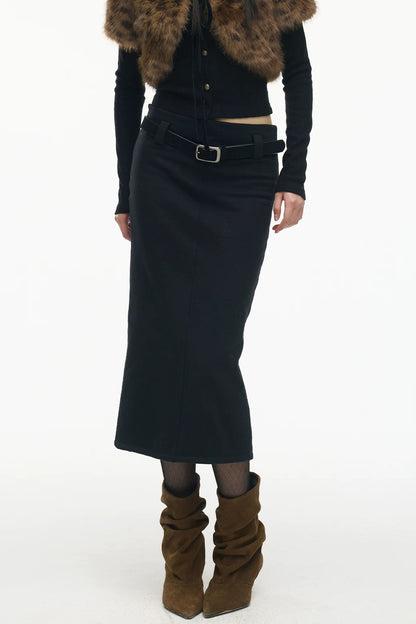 Knitted Sweatshirt Fabric Straight Skirt