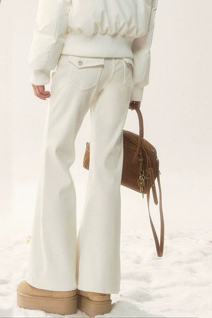 Winter Fleece-Lined Straight-Leg Pants