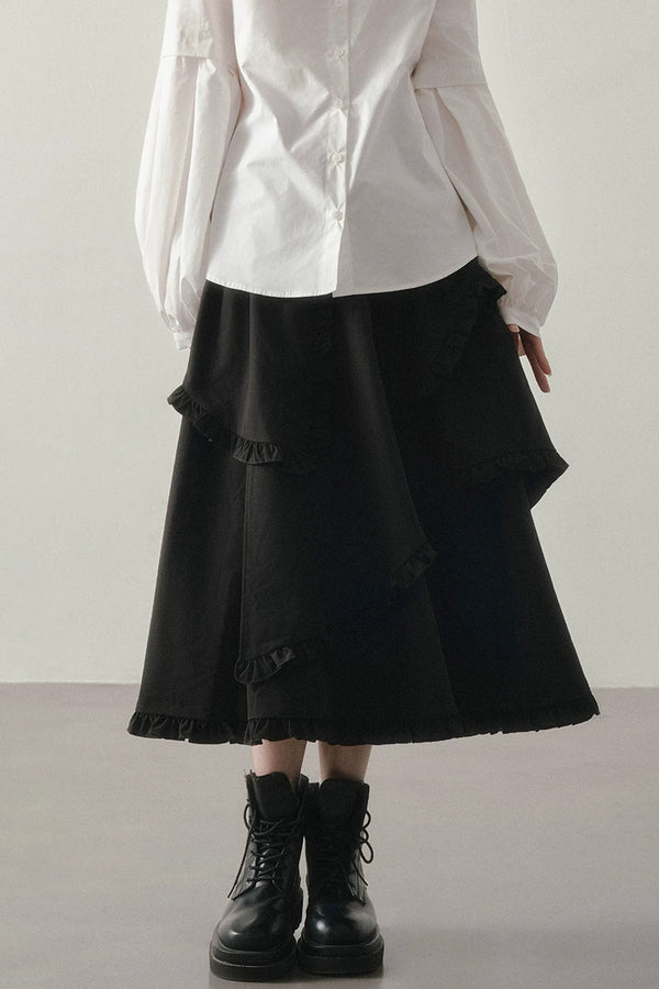 Irregular Layered-Look A-Line Dress