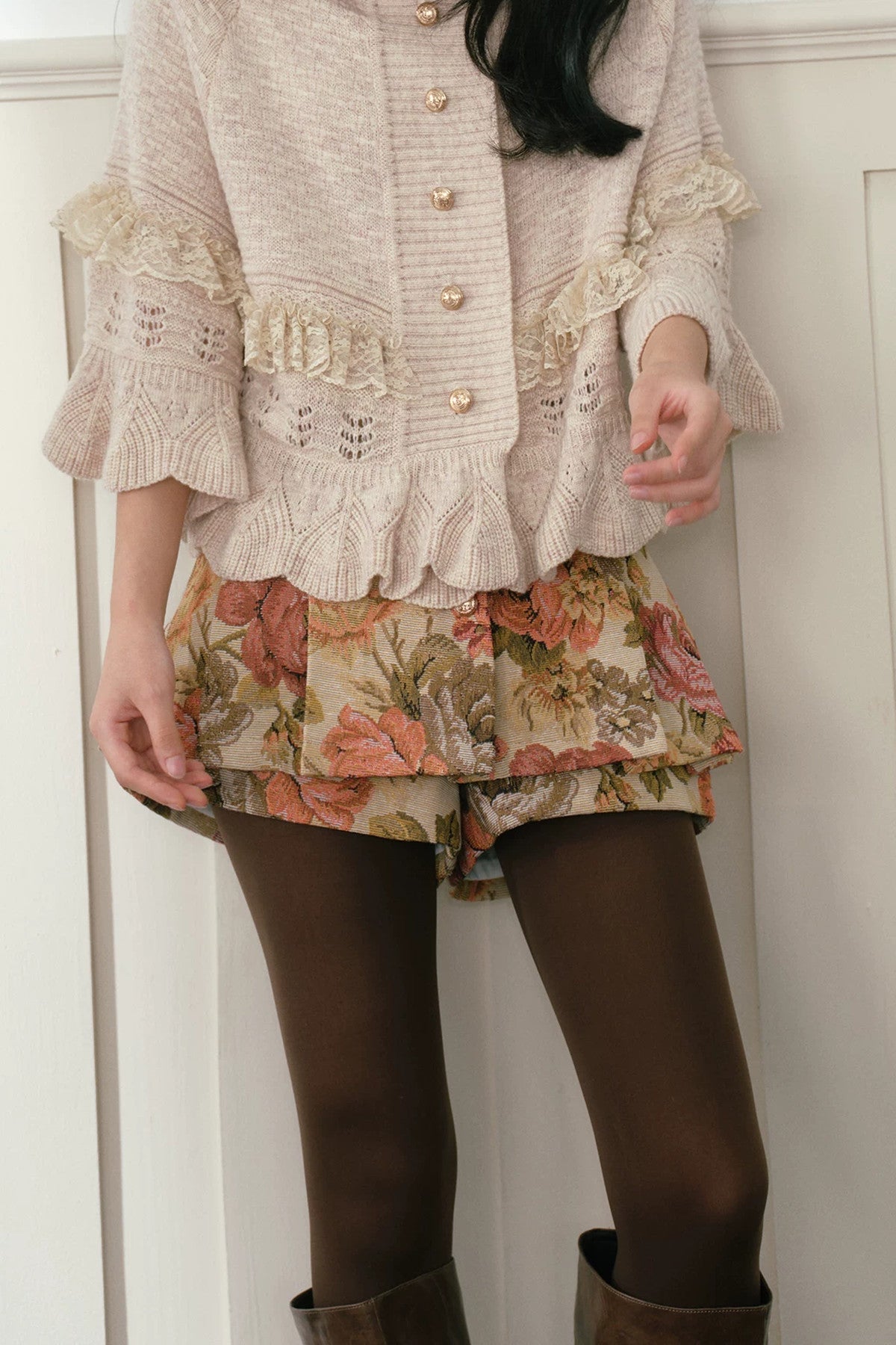 High-Waisted Floral Print Skirt