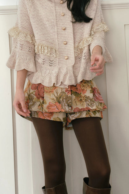 High-Waisted Floral Print Skirt