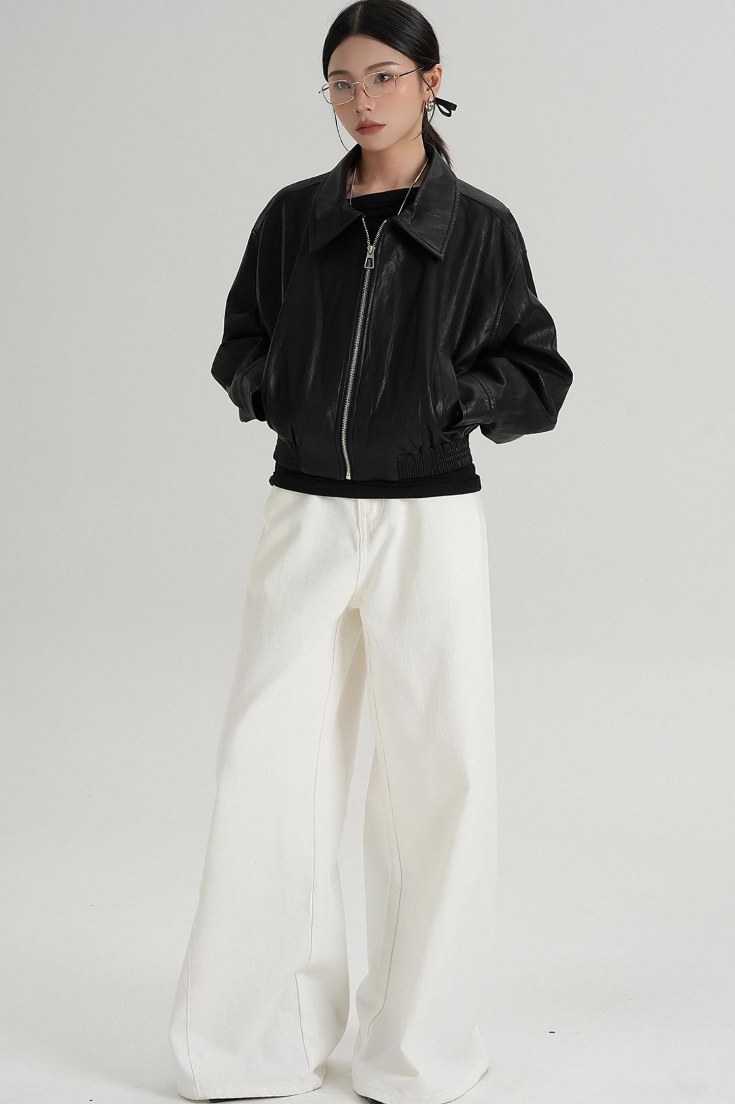 Cropped Leather Jacket